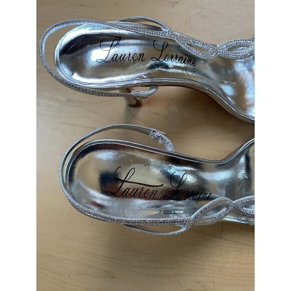 LAUREN Lorraine Bnwot "Malaga" Rhinestone Slingback New Heeled Sandals - Picture 6 of 9